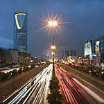 Vehicle light trails on King Fahad Road in Riyadh, Saudi Arabia. Photographer: Waseem Obaidi/Bloomberg