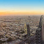 Aerial view of Riyadh City, Saudi Arabia.