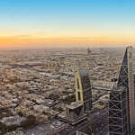 Panoramic view of Riyadh city at Before sunset